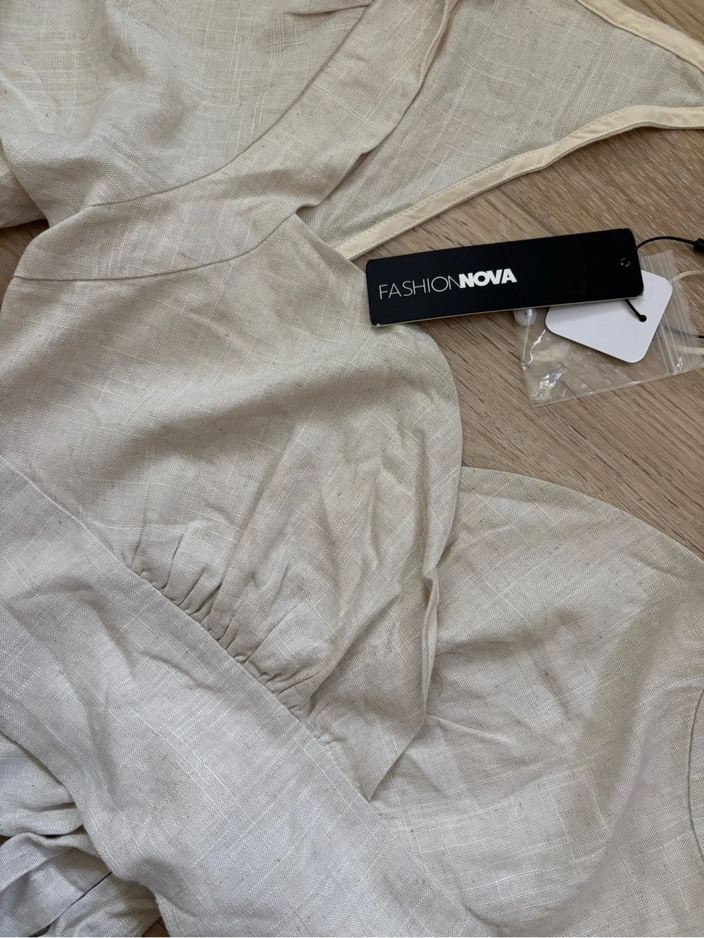 Fashion Nova Mimosa & Chill Linen Look Two Piece Set Size L